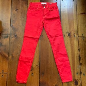 Bright Red Super Stretch Low-Waisted Skinny Ankle Jegging Size 23
